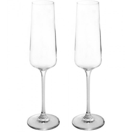 Jogo 2 Tacas 260ml Para Champanhe De Cristal Ecológico Finesse Lartisan